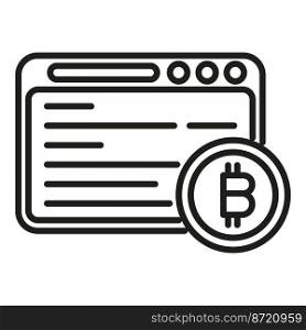 Web crypto icon outline vector. Money bitcoin. Payment digital. Web crypto icon outline vector. Money bitcoin