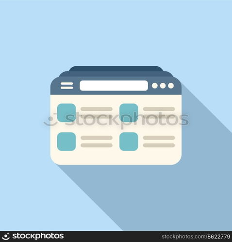 Web customer database icon flat vector. Crm data. Client software. Web customer database icon flat vector. Crm data