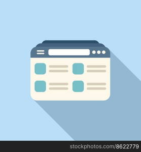 Web customer database icon flat vector. Crm data. Client software. Web customer database icon flat vector. Crm data