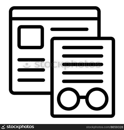 Web data icon outline vector. Study case. Learn success. Web data icon outline vector. Study case