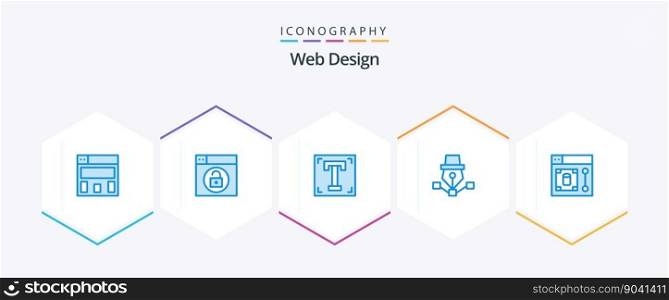 Web Design 25 Blue icon pack including design. draw. path. design. drawing