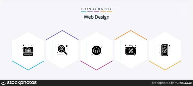 Web Design 25 Glyph icon pack including work. tool. creative. repair. tools