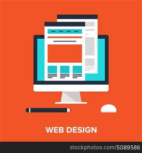 web design. Abstract vector illustration of web design flat design concept.