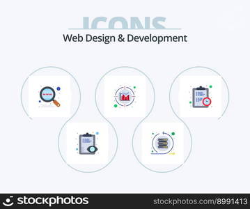 Web Design And Development Flat Icon Pack 5 Icon Design. clock. data. server. analytics. search
