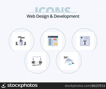 Web Design And Development Flat Icon Pack 5 Icon Design. font design. color fill in text. mouse. web. graphic