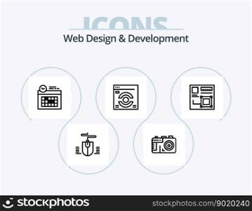 Web Design And Development Line Icon Pack 5 Icon Design. screen. computer. designing tool. design. tool