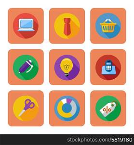 Web design business, office, shopping and marketing items icons
