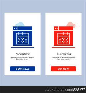 Web, Design, Calendar, Date Blue and Red Download and Buy Now web Widget Card Template