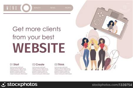 Web Design Company, Digital Marketing Service, online Advertising Solution for Clients Engaging Web Banner, Landing Page Template. Website Audience, Blogger Follower Trendy Flat Vector Illustration