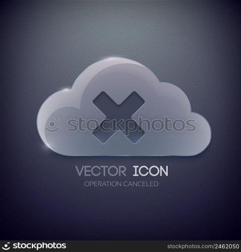 Web design concept with glass cloud for forbidden access on striped dark background isolated vector illustration. Web Design Concept