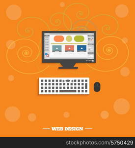 Web design concept with technology icons