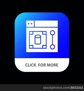 Web, Design, Designer, Tool Mobile App Button. Android and IOS Glyph Version