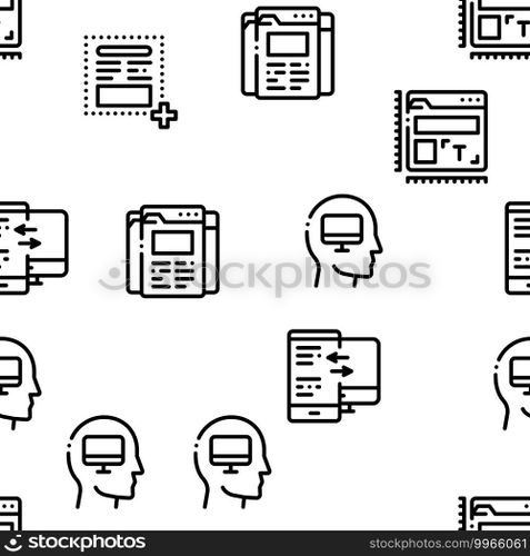 Web Design Development Seamless Pattern Vector Thin Line. Illustrations. Web Design Development Seamless Pattern Vector