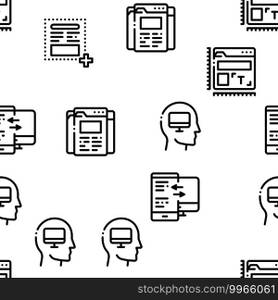 Web Design Development Seamless Pattern Vector Thin Line. Illustrations. Web Design Development Seamless Pattern Vector