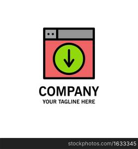 Web, Design, download, down, application Business Logo Template. Flat Color