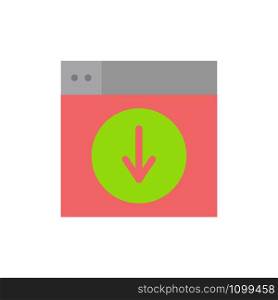 Web, Design, download, down, application Flat Color Icon. Vector icon banner Template