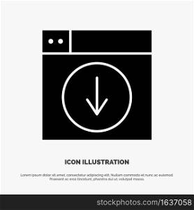 Web, Design, download, down, application solid Glyph Icon vector