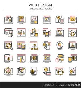 Web Design Elements , Thin Line and Pixel Perfect Icons