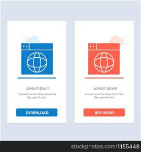 Web, Design, Internet, globe, World Blue and Red Download and Buy Now web Widget Card Template