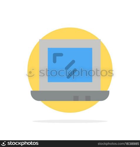 Web, Design, Laptop Abstract Circle Background Flat color Icon