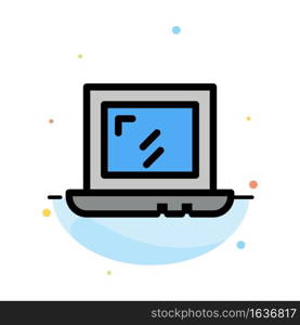 Web, Design, Laptop Abstract Flat Color Icon Template