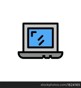 Web, Design, Laptop  Flat Color Icon. Vector icon banner Template