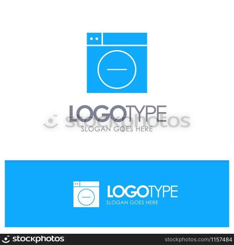 Web, Design, Less, minimize Blue Solid Logo with place for tagline