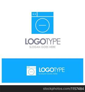 Web, Design, Less, minimize Blue Solid Logo with place for tagline