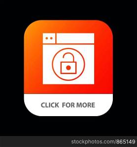 Web, Design, Lock, Unlock Mobile App Button. Android and IOS Glyph Version