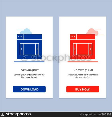 Web, Design, Mobile Blue and Red Download and Buy Now web Widget Card Template