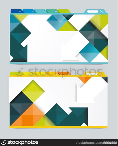 Web design navigation set. Vector