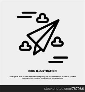 Web, Design, Paper, Fly Line Icon Vector