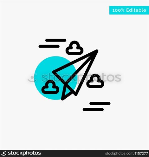 Web, Design, Paper, Fly turquoise highlight circle point Vector icon