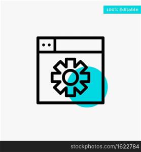 Web, Design, Setting turquoise highlight circle point Vector icon