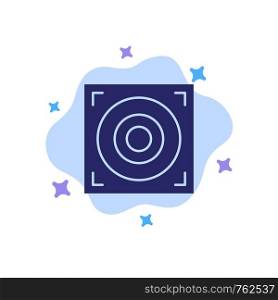 Web, Design, Speaker Blue Icon on Abstract Cloud Background