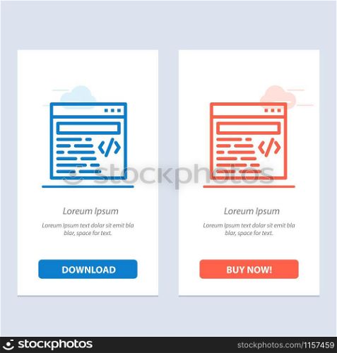 Web, Design, Text Blue and Red Download and Buy Now web Widget Card Template