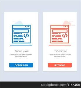 Web, Design, Text Blue and Red Download and Buy Now web Widget Card Template