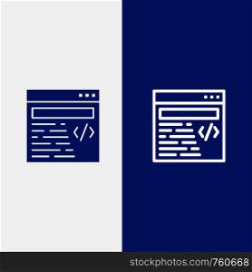 Web, Design, Text Line and Glyph Solid icon Blue banner Line and Glyph Solid icon Blue banner