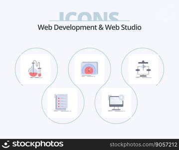 Web Development And Web Studio Flat Icon Pack 5 Icon Design. speed. dashboard. site. test. flask