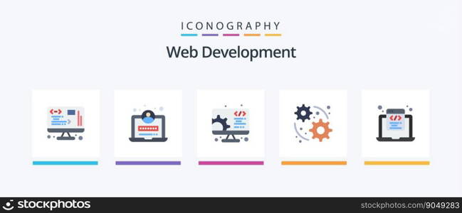 Web Development Flat 5 Icon Pack Including programming. html. service. coding. web. Creative Icons Design