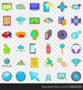 Web development icons set. Cartoon style of 36 web development vector icons for web for any design. Web development icons set, cartoon style