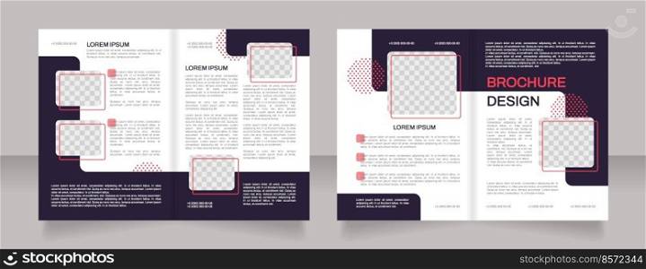 Web development services blank brochure design. Template set with copy space for text. Premade corporate reports collection. Editable 4 paper pages. Arial, Archivo-Regular fonts used. Web development services blank brochure design