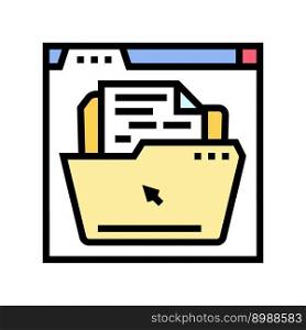 web document file color icon vector. web document file sign. isolated symbol illustration. web document file color icon vector illustration