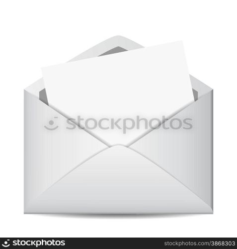 Web email icon concept with blank sheet paper and mail envelope with empty space for your message and business or marketing copy vector EPS 10 illustration isolated on white background.