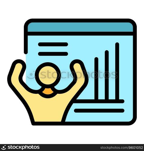 Web expert icon outline vector. Business goal. Cyber chart color flat. Web expert icon vector flat