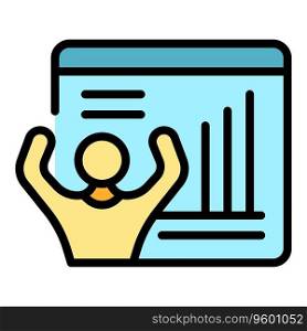 Web expert icon outline vector. Business goal. Cyber chart color flat. Web expert icon vector flat