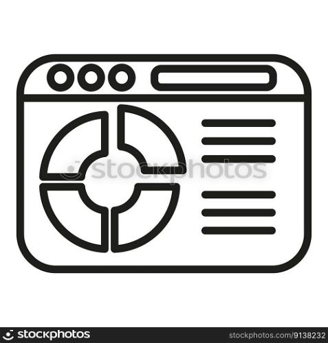 Web finance research icon outline vector. Digital business. Study online. Web finance research icon outline vector. Digital business