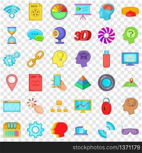 Web folder icons set. Cartoon style of 36 web folder vector icons for web for any design. Web folder icons set, cartoon style