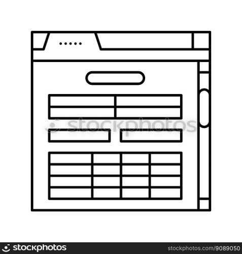 web form document paper line icon vector. web form document paper sign. isolated contour symbol black illustration. web form document paper line icon vector illustration