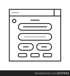 web form registration line icon vector. web form registration sign. isolated contour symbol black illustration. web form registration line icon vector illustration